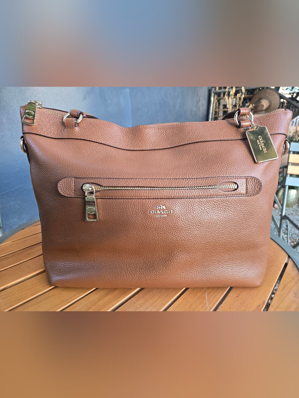 COACH Pebbled Leather Tyler Tote